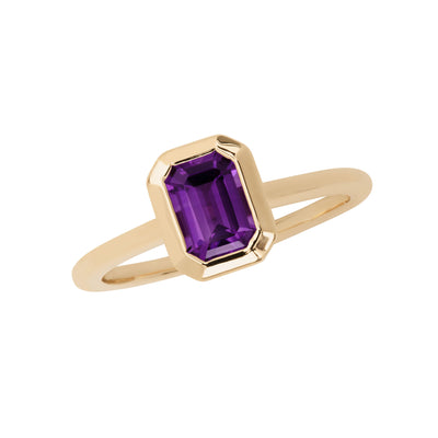 14K Yellow Gold Amethyst Ring