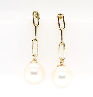 14K Yellow Gold Cultured Pearl Earrings