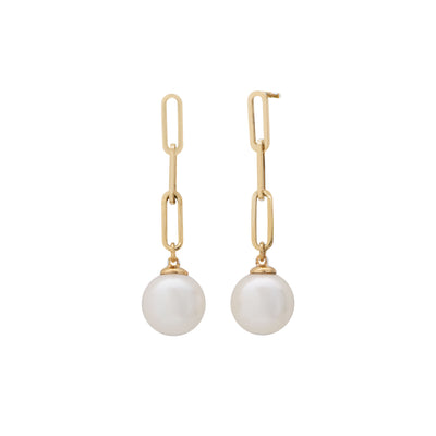 14K Yellow Gold Cultured Pearl Earrings