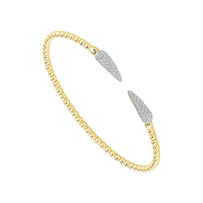 14K Yellow Gold and Titanium Open Diamond Bracelet