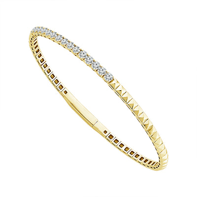 14K Yellow Gold and Titanium Diamond Bracelet