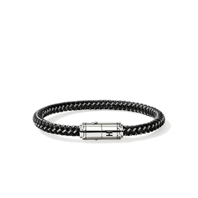 Cord Bracelet in Sterling Silver with Rubber