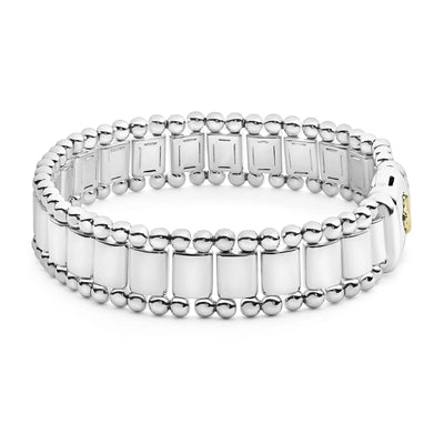 Sterling Silver Caviar Beaded Link Bracelet