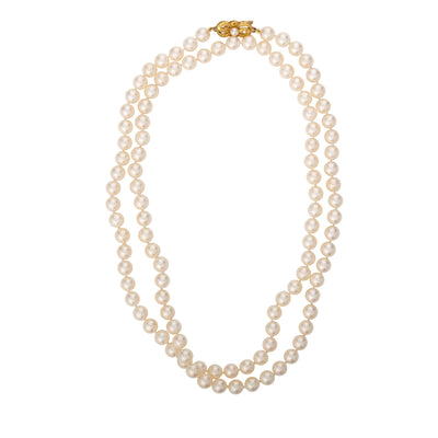 ESTATE MIKIMOTO 18K YELLOW GOLD AKOYA CULTURED PEARL STRAND