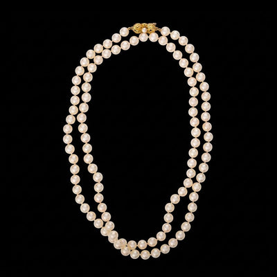 Estate Mikimoto | 18K Yellow Gold Pearl Strand Necklace, 6.5-7MM
