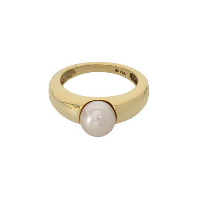 ESTATE 18K YELLOW GOLD CULTURED PEARL RING