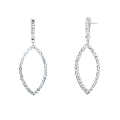 ESTATE 14K WHITE GOLD DIAMOND EARRINGS