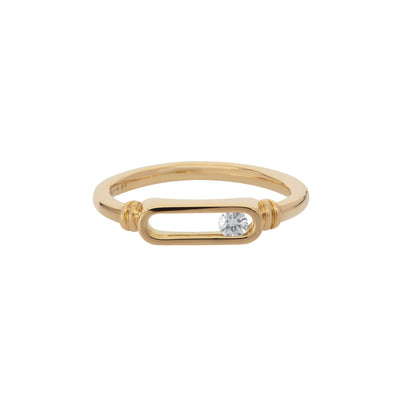 ESTATE 18K YELLOW GOLD DIAMOND KINETIC RING