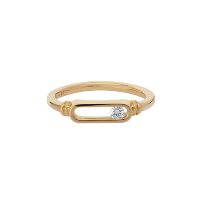 Estate 18K Yellow Gold Diamond Kinetic Ring