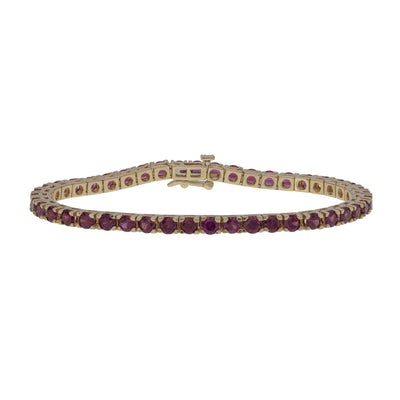 ESTATE 14K YELLOW GOLD RHODOLITE GARNET ETERNITY BRACELET