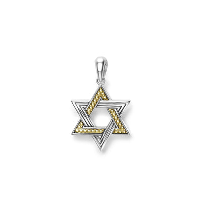 Large Two-Tone Star of David Amulet