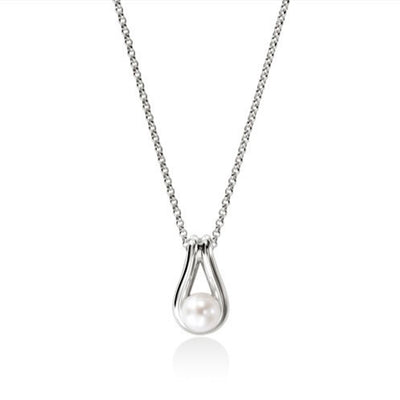 Surf Pearl Pendant Necklace in Sterling Silver, 8.5-9MM