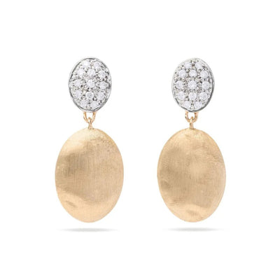 Siviglia Diamond Medium Drop Earrings in 18K Yellow Gold, 0.20cttw