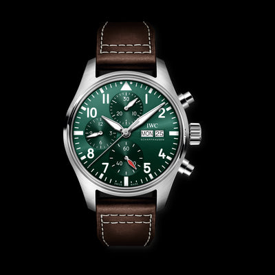 Pilot Chronograph Stainless Steel, Green Dial Watch | 41MM | IW388103