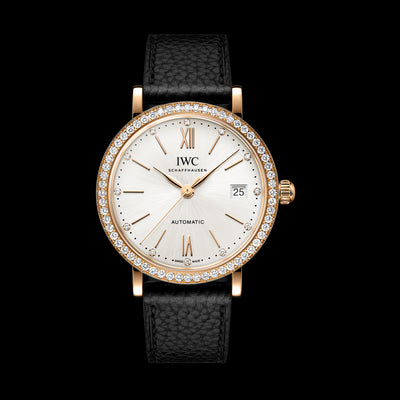 Portofino Automatic 18K Rose Gold, Diamond Bezel Silver Dial Watch | 37MM | IW658603