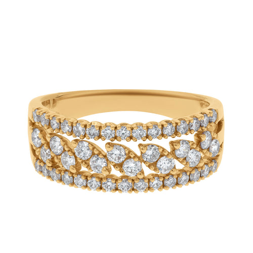 Diamond Pavé Vine Band Ring in 14K Yellow Gold, 0.70cttw