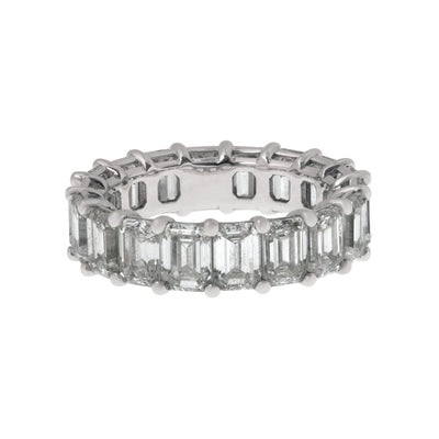 Emerald-Cut Lab Grown Diamond Eternity Band in 14K White Gold, 7.50cttw