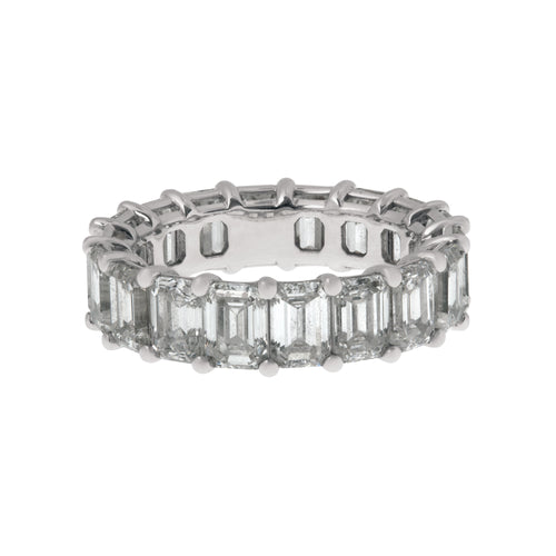 Emerald-Cut Lab Grown Diamond Eternity Band in 14K White Gold, 7.50cttw