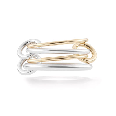 Pisces Four-Band Ring in Sterling Silver & 18k Yellow Gold
