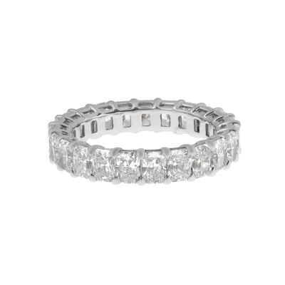 Starburst-Cut Lab Grown Diamond Eternity Band in 14K White Gold, 4.00cttw