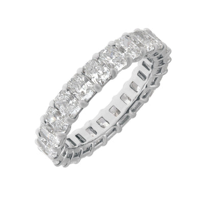 Starburst-Cut Lab Grown Diamond Eternity Band in 14K White Gold, 4.00cttw