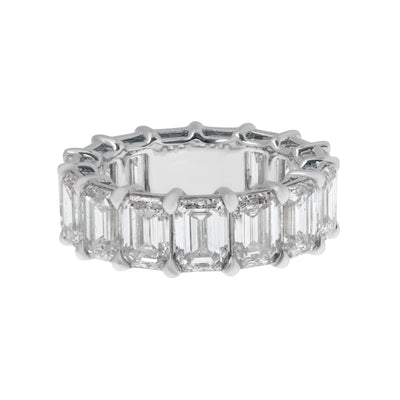 Emerald-Cut Lab Grown Diamond Eternity Band in 14K White Gold, 10.60cttw