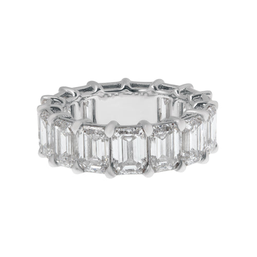 Emerald-Cut Lab Grown Diamond Eternity Band in 14K White Gold, 10.60cttw