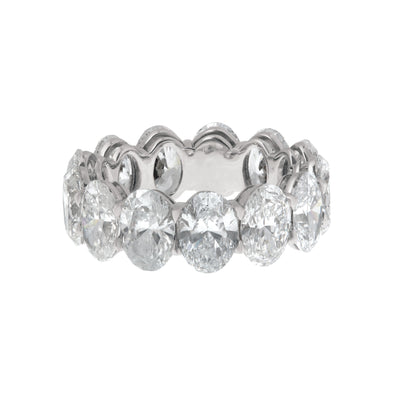 Oval-Cut Lab Grown Diamond Eternity Band in 14K White Gold, 7.85cttw