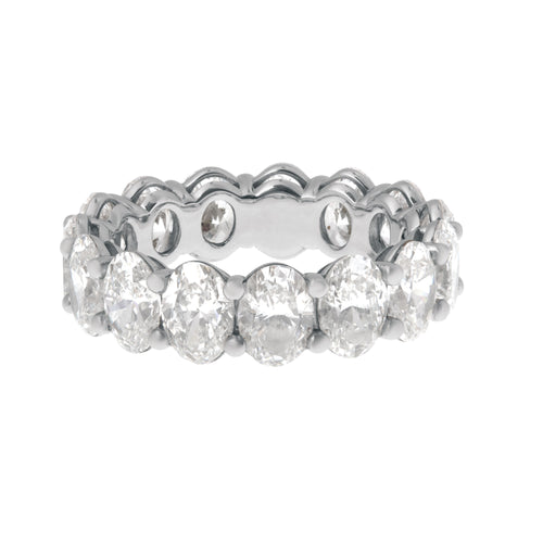 Oval-Cut Lab Grown Diamond Eternity Band in Platinum, 7.60cttw