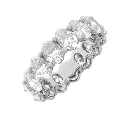Oval-Cut Lab Grown Diamond Eternity Band in Platinum, 7.60cttw