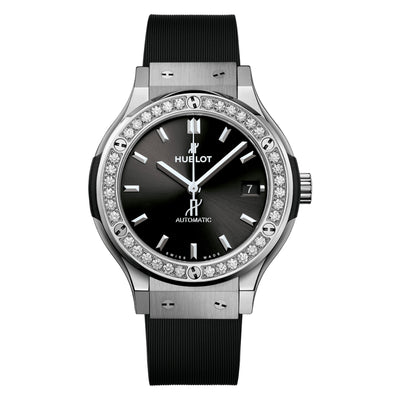 Classic Fusion Titanium Diamonds Black Dial Watch | 38MM
