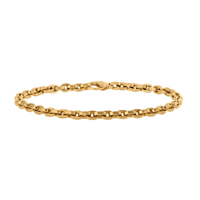 Men's Rolo Link Bracelet in 18K Yellow Gold