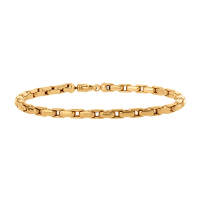 Men's Polished Rolo Link Bracelet in 18K Rose Gold