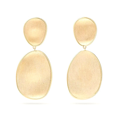 Lunaria Double Drop Earrings in 18K Yellow Gold