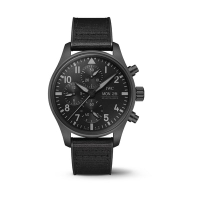 Pilot Chronograph TOP GUN Titanium/Ceramic, Black Dial Watch | 41MM | IW388106