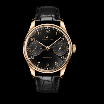 Portugieser Automatic 18K Rose Gold, Black Dial Watch | 42MM | IW501707
