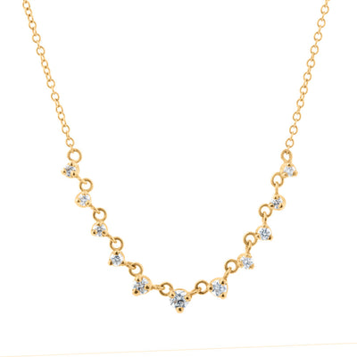 Graduated Diamond Necklace in 14K Yellow Gold, 0.25cttw