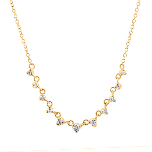 Graduated Diamond Necklace in 14K Yellow Gold, 0.25cttw
