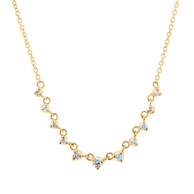 Graduated Diamond Necklace in 14K Yellow Gold, 0.25cttw