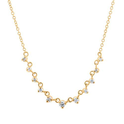 Graduated Diamond Necklace in 14K Yellow Gold, 0.25cttw