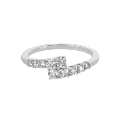 Diamond Bypass Ring in 14K White Gold, 0.50cttw