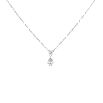 Lab Grown Diamond Drop Pendant Necklace in 14K White Gold, 0.50cttw