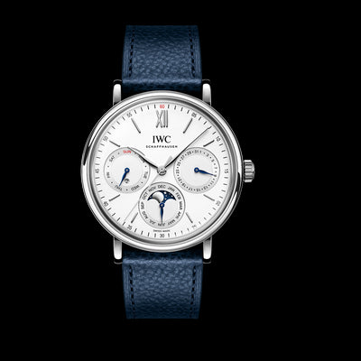 Portofino Perpetual Calendar Moon Phase Stainless Steel, Silver Dial Watch | 40MM | IW344601