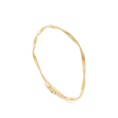 Diamond Station Twisted Coil Bracelet in 18K Yellow Gold