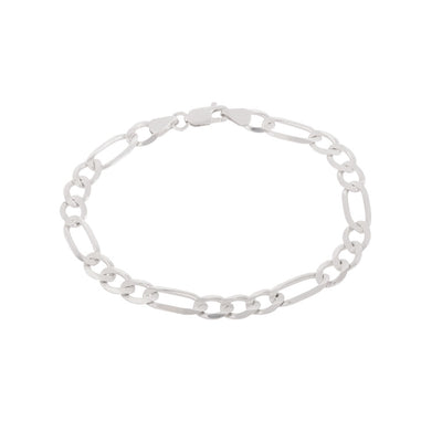 Estate Figaro Link Bracelet in 14K White Gold