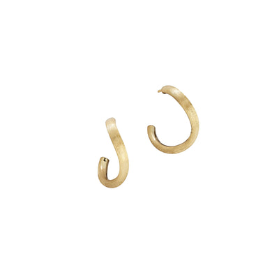 Jaipur Gold Curved Hoop Earrings in 18K Yellow Gold