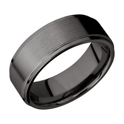 Satin Finish Beveled Dark Tantalum Band