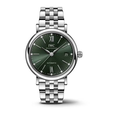 Portofino Stainless Steel Diamond Markers, Green Dial Watch | 37MM | IW458602