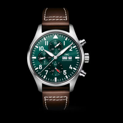 Pilot Chronograph Stainless Steel, Green Dial Watch | 43MM | IW378005
