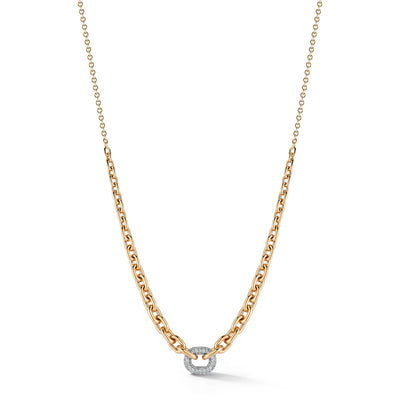 Morrell Pavé Diamond Link  Necklace in 18K Yellow Gold, 0.25 cttw